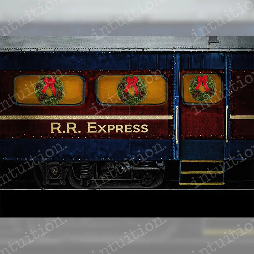 All Aboard With Wreaths Horizontal / Poly 60X44 Backdrop