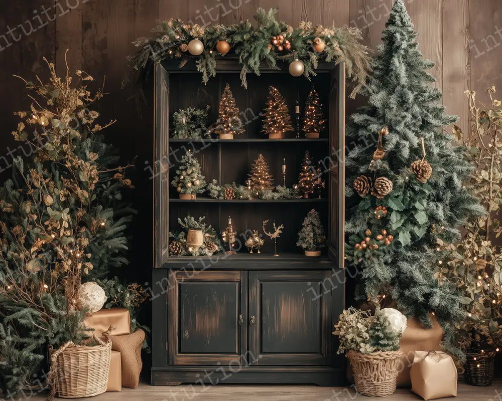 Christmas Cabinets Backdrop