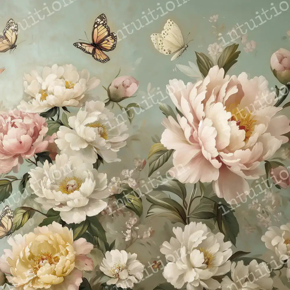 Floral backdrop for portrait photography - Lavinia Horizontal / Poly 5X4 Backdrop
