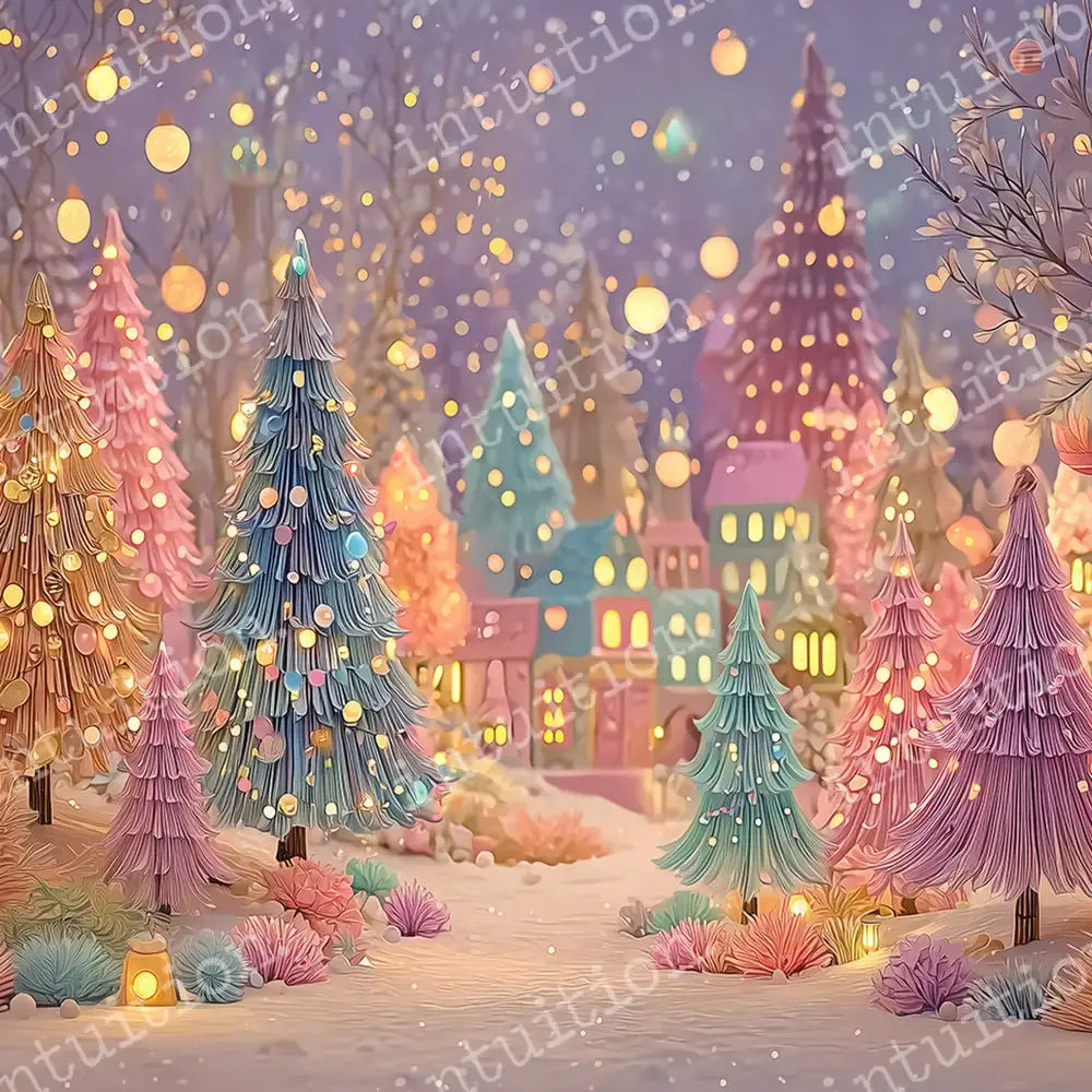 Backdrops for Christmas photography & Holiday photoshoots - Pastel Magical Cheer Backdrop