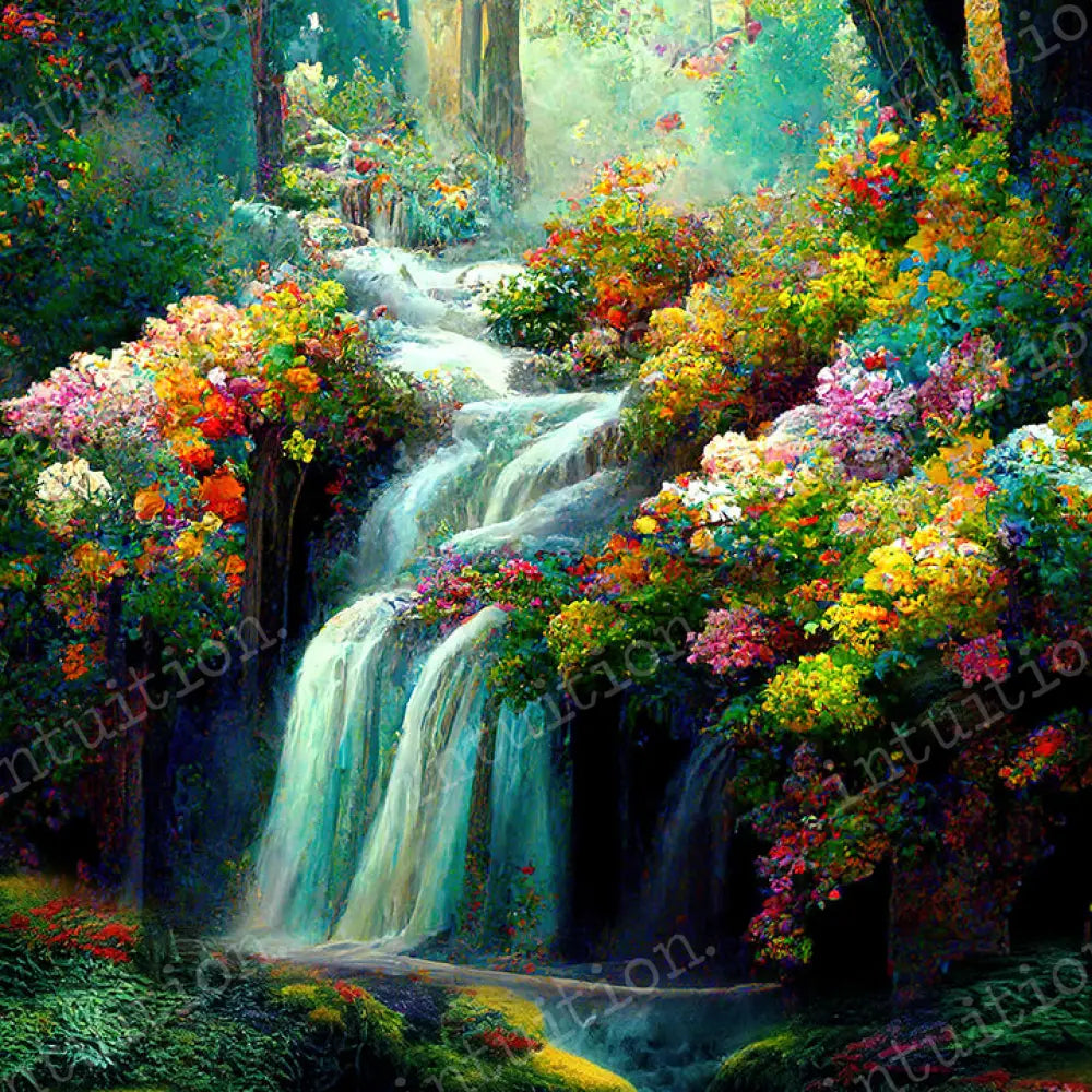 Mystical Waterfall Backdrop
