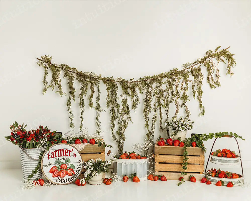 Strawberry Patch Backdrop