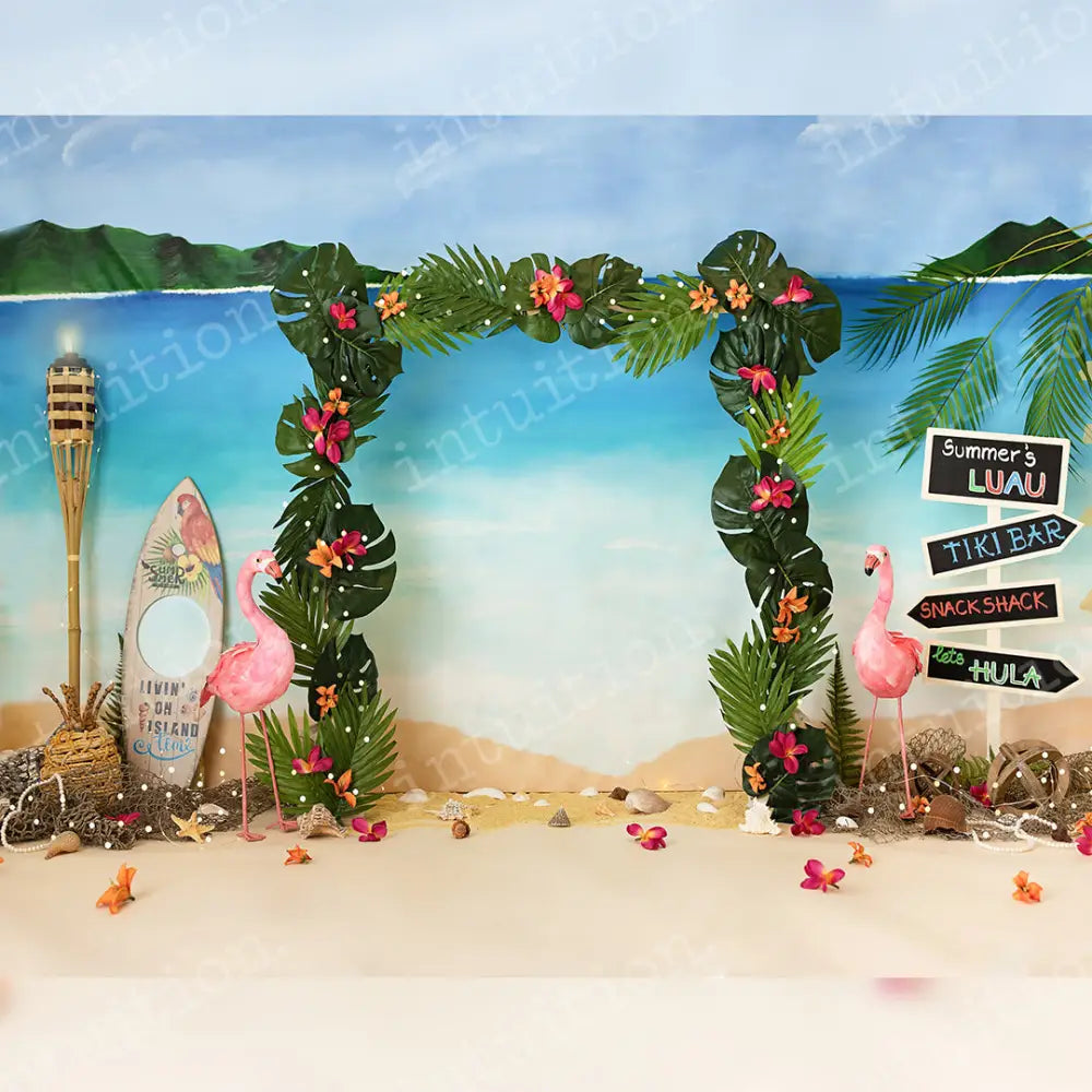 Summer Luau Horizontal / Poly 60X44 Backdrop