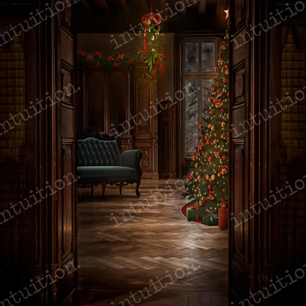 Under The Mistletoe Horizontal / Poly 60X44 Backdrop