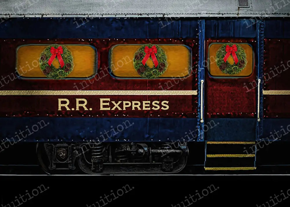 All Aboard With Wreaths Backdrop