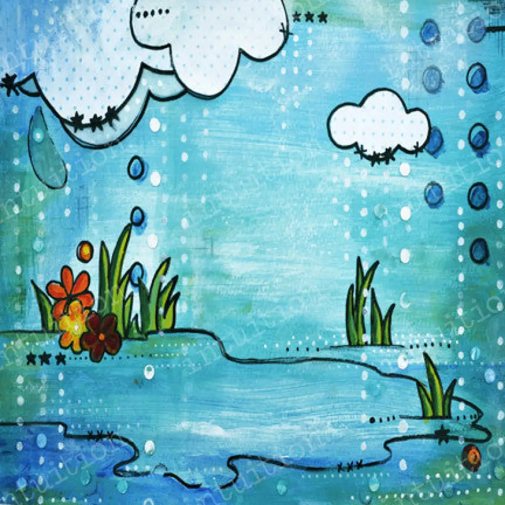 April Showers Canvas / 60X44 Backdrop