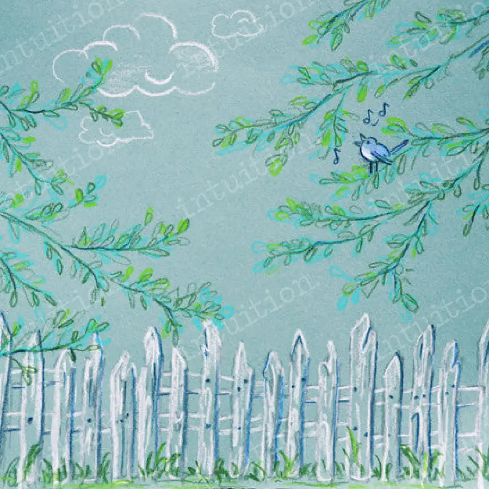 Bluebirds The Word Canvas / 60X44 Backdrop