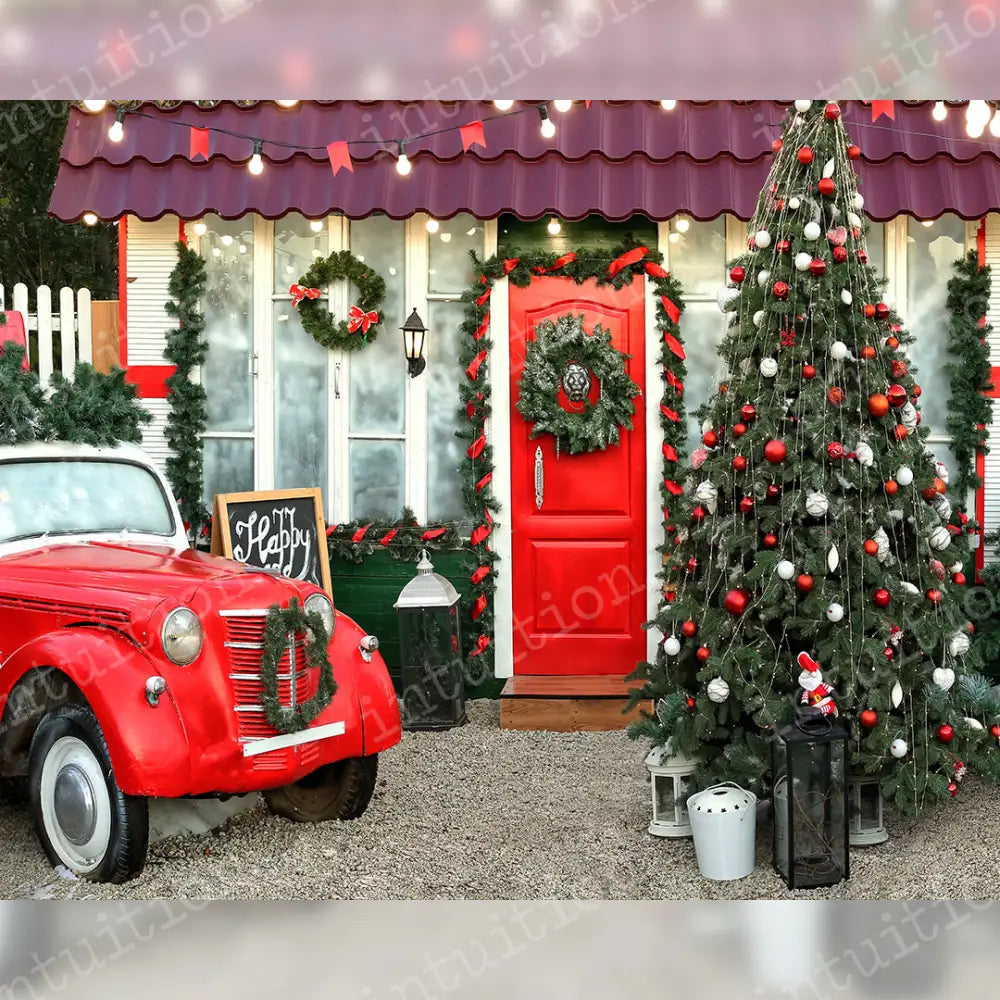 Christmas Car Horizontal / Poly 60X44 Backdrop