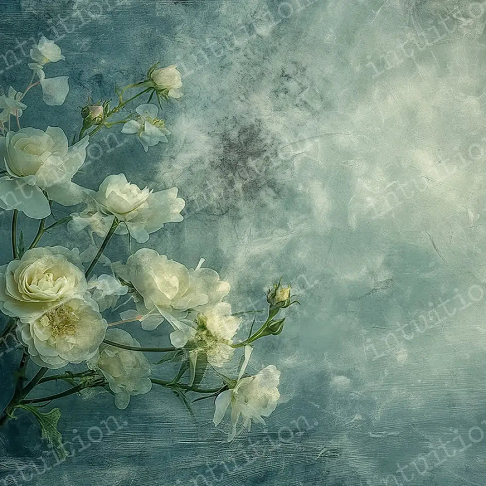 Blue Floral backdrop for boudoir photography and portraits - Floryn Backdrop