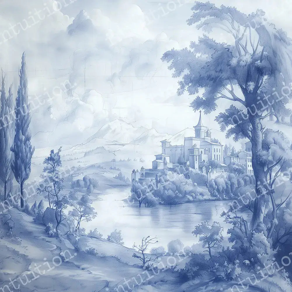 Bridal photography backdrop in Francois - blue romantic background for wedding photographers