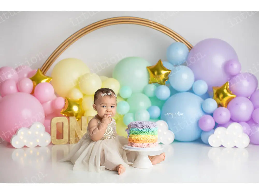 FREE SHIPPING (US ONLY) - 7x5 Fleece:: Happy Rainbow with Glitter One sale