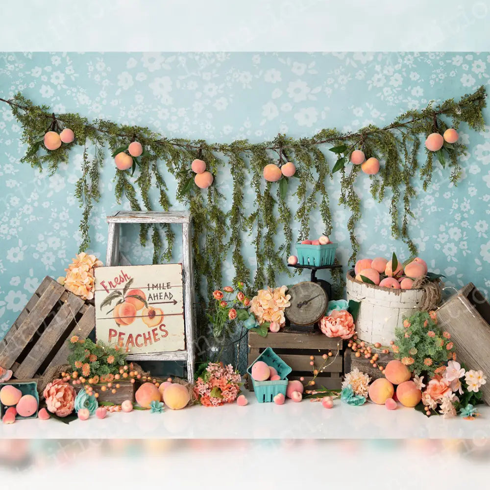 Fresh Peaches Horizontal / Poly 60X44 Backdrop