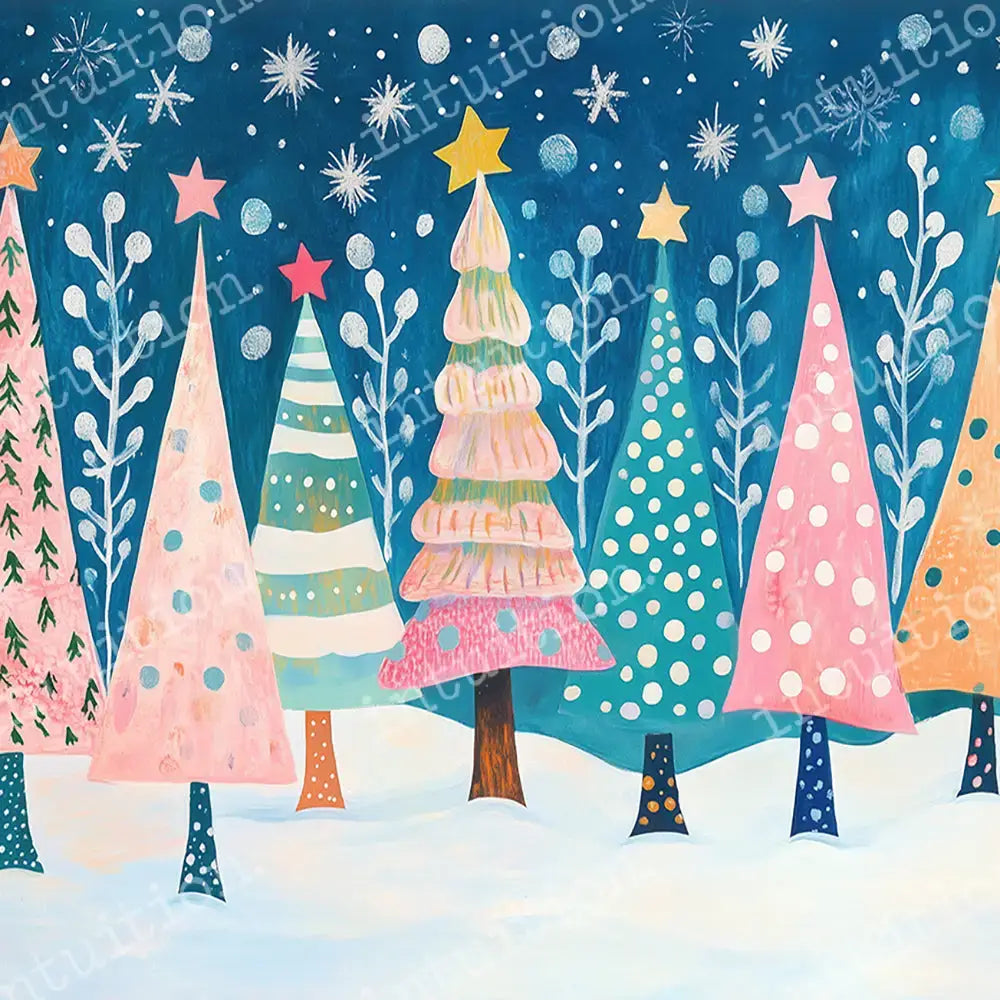 Colorful backdrops for children's holiday portraits & christmas photography Jingle Jangle Horizontal / Poly / 5x4 Backdrop