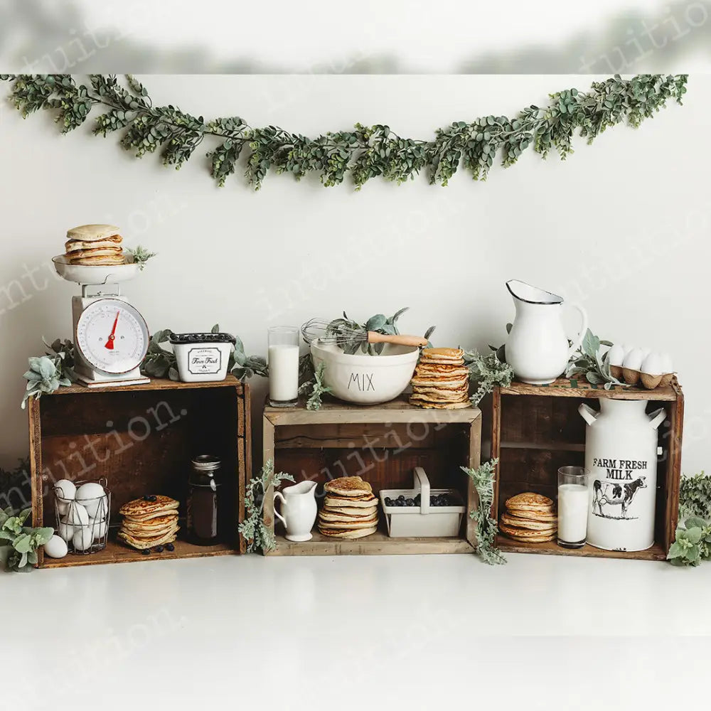 Pancake Morning Horizontal / Poly 60X44 Backdrop