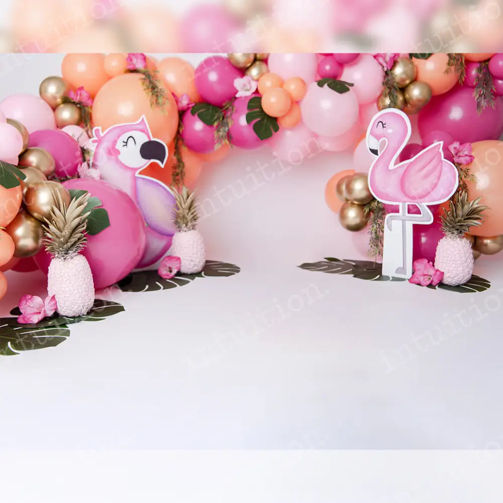 Pink Flamingo Poly / 60X44 Backdrop