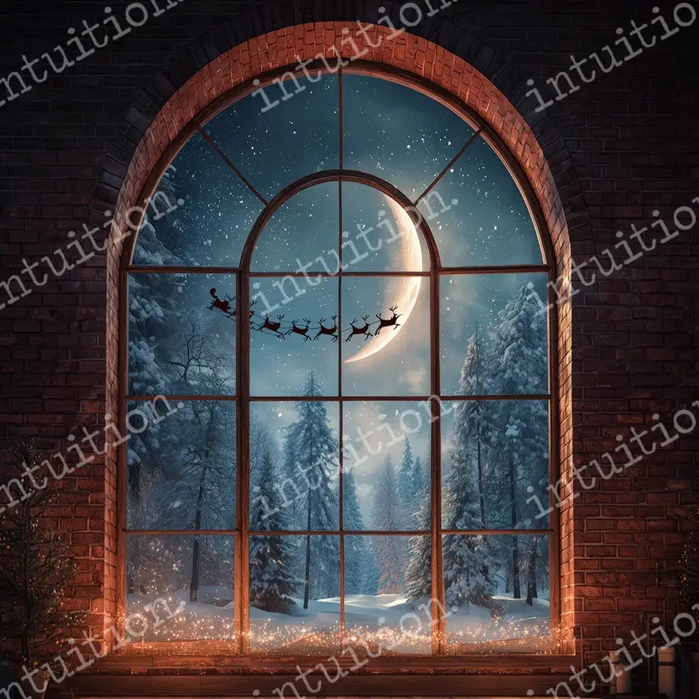 Christmas Photography Backdrops - Santas Window Horizontal / Poly / 5x4 Backdrop