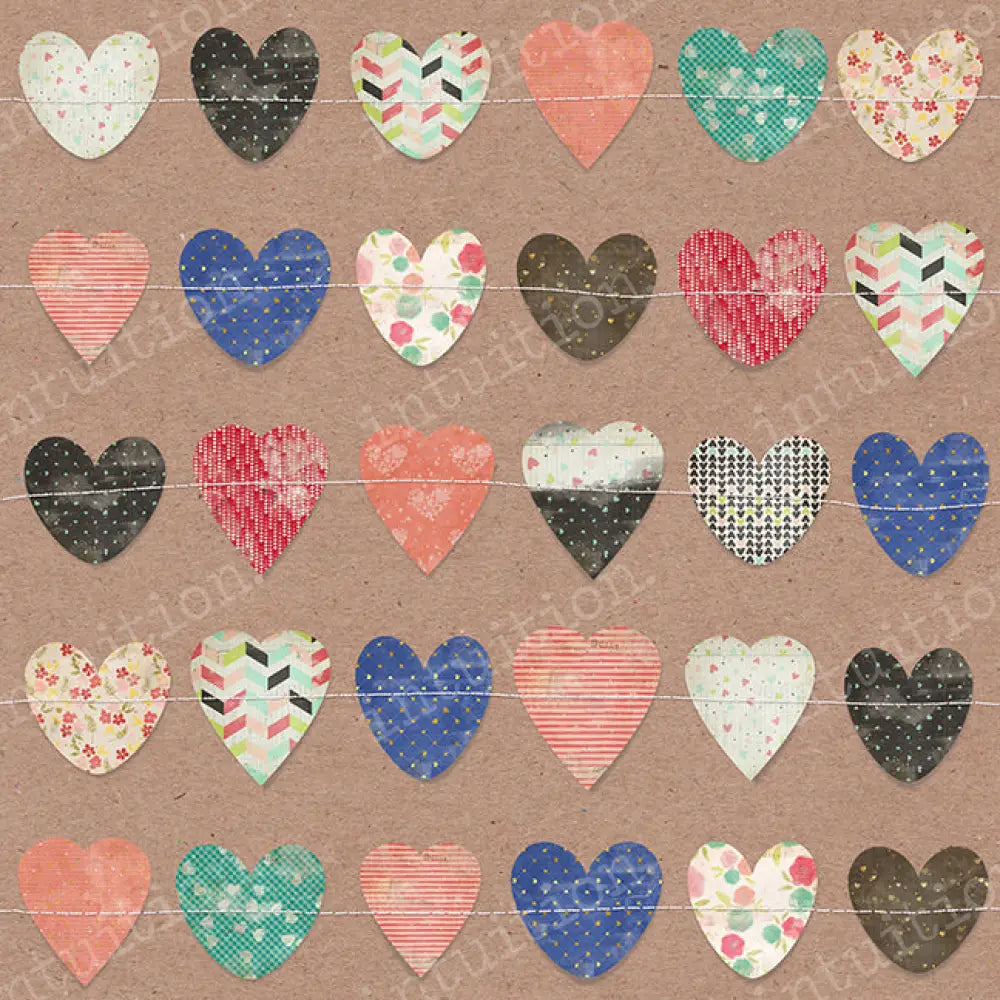 Stitched Hearts Poly / 60X44 Backdrop