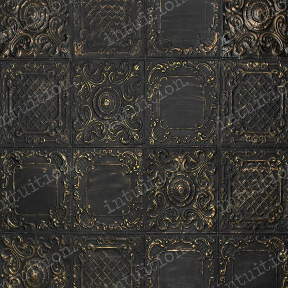Tin Tiles Black Poly / 60X44 Backdrop