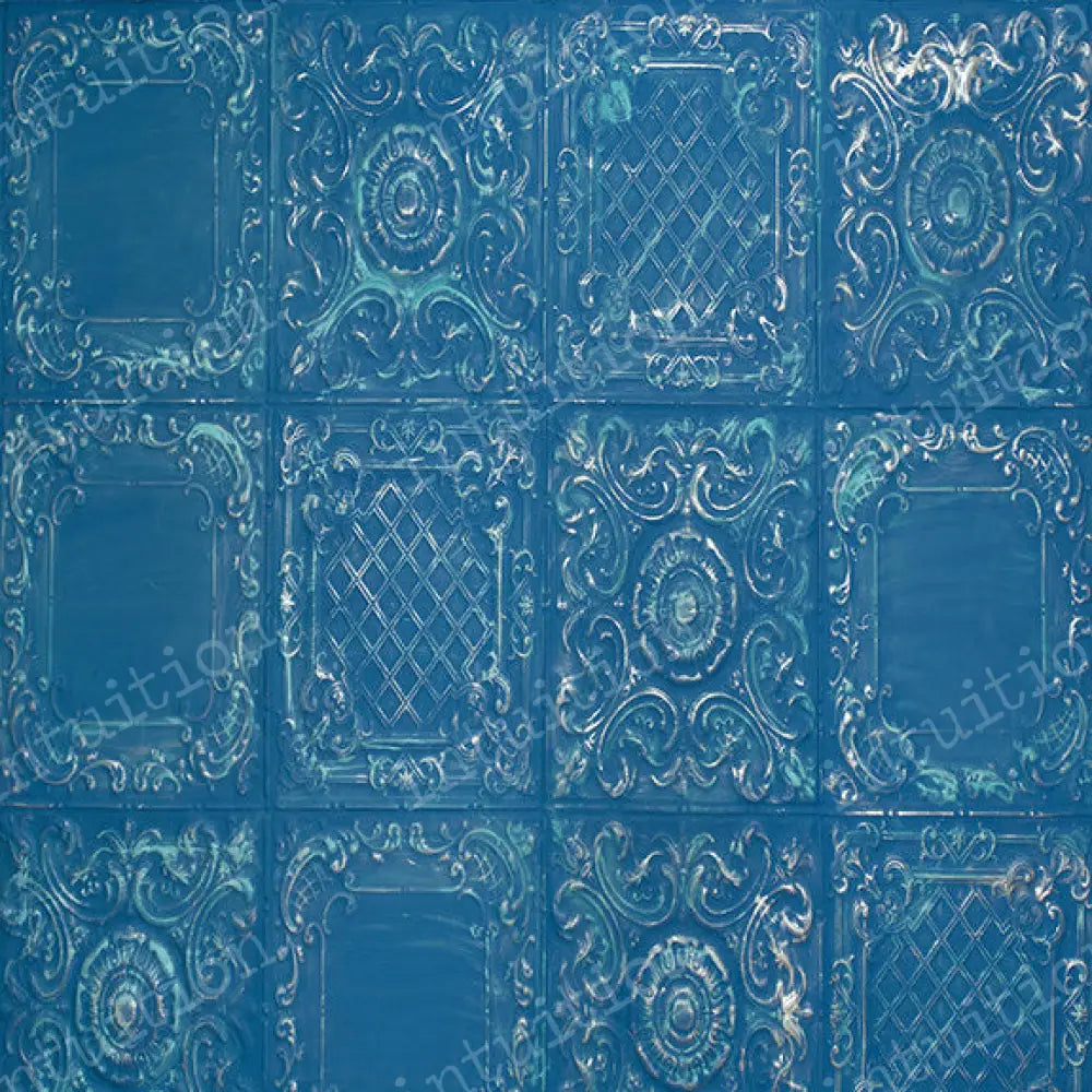 Tin Tiles Blue Poly / 60X44 Backdrop