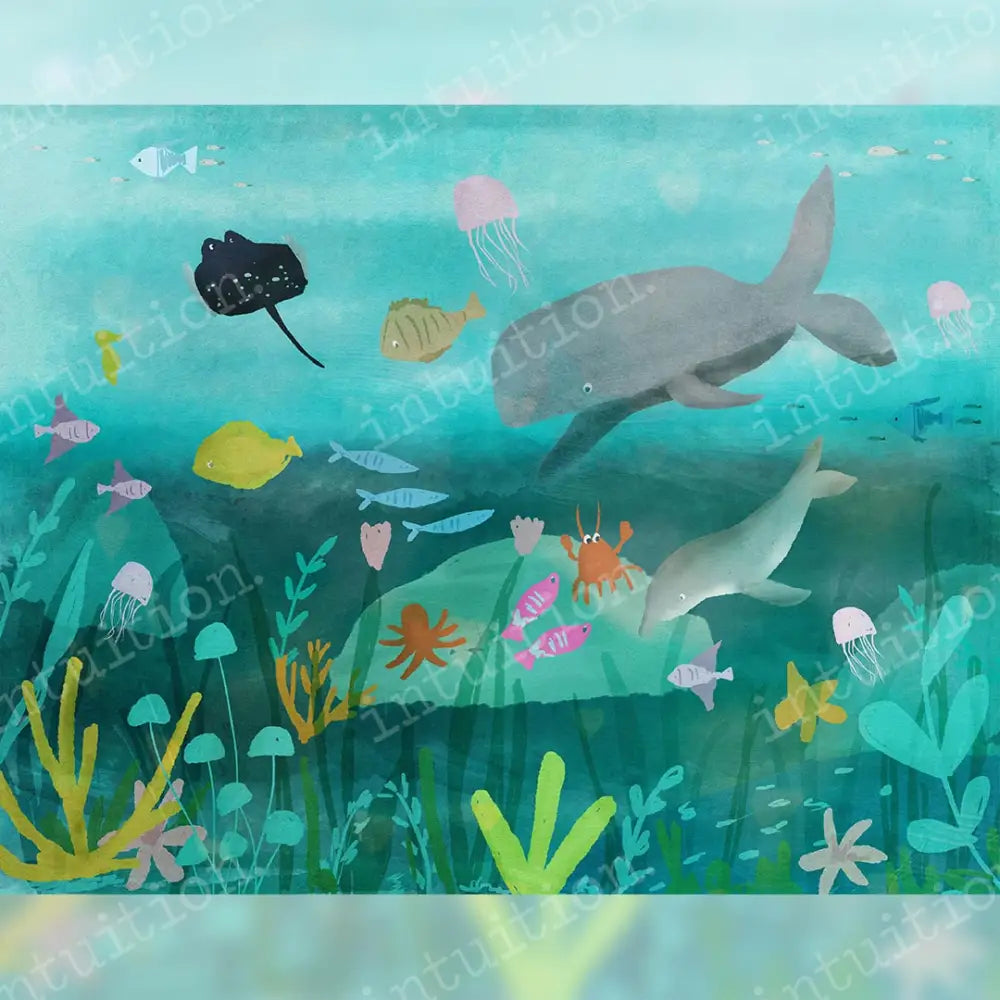 Underwater Poly / 60X44 Backdrop