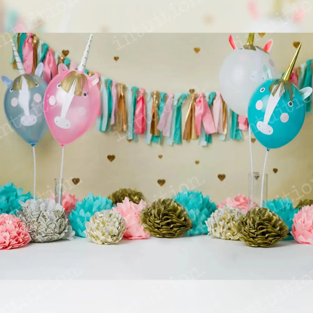 Unicorn Party Poly / 60X44 Backdrop